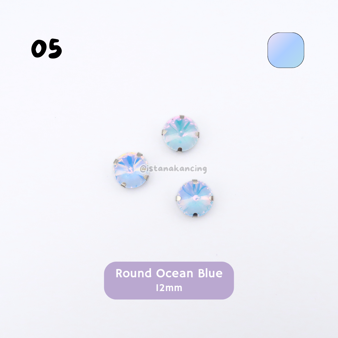 Round Pastel Crystal Claw Setting 12mm