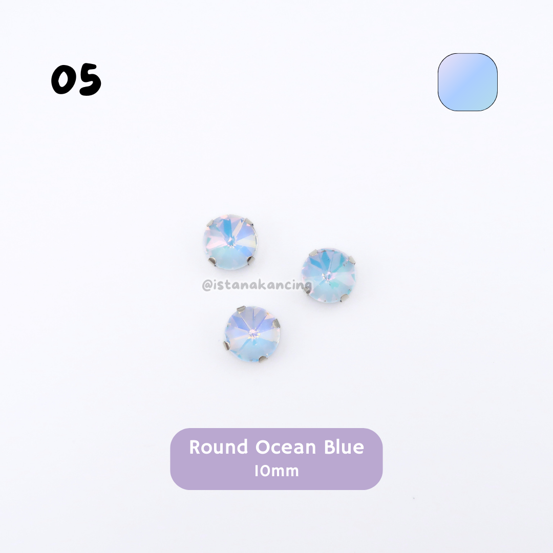 Round Pastel Crystal Claw Setting 10mm