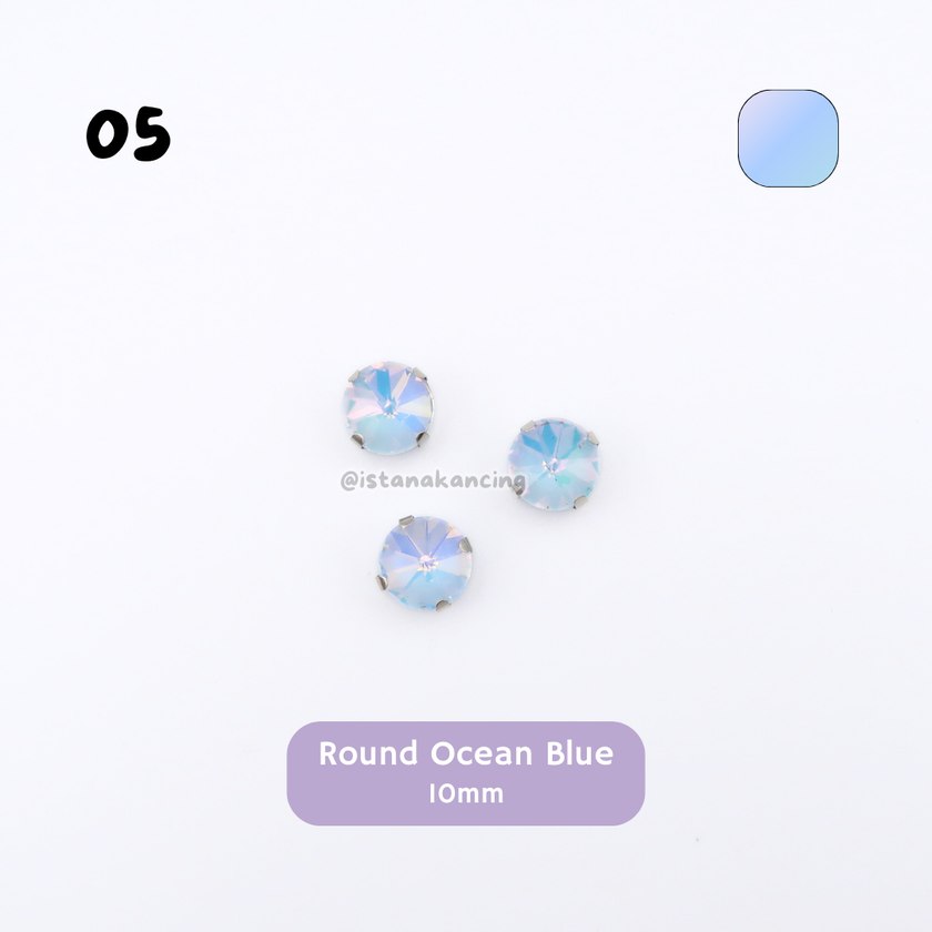 Pengaturan Cakar Kristal Pastel Bulat 10mm