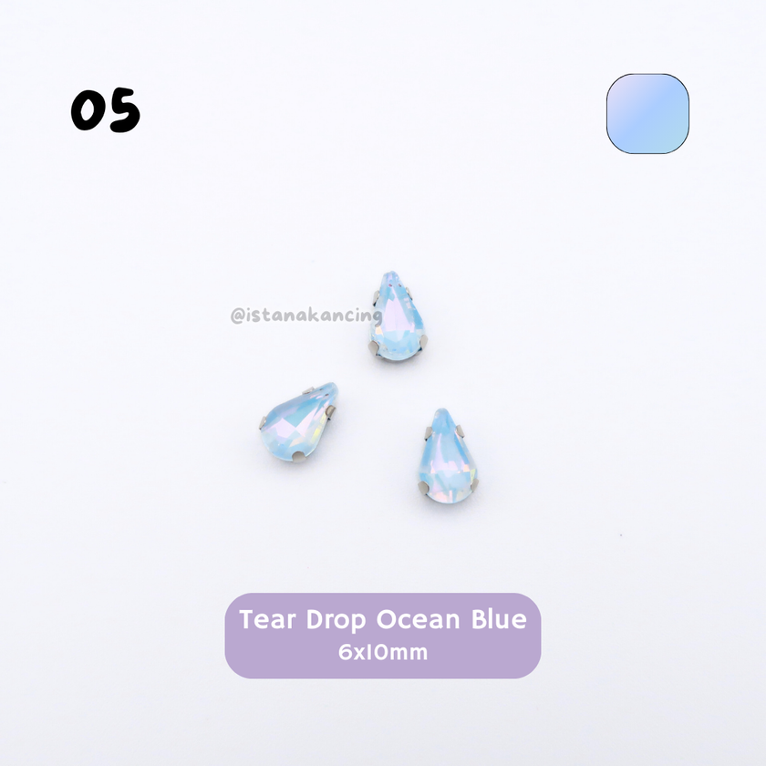 Tear Drop Pastel Crystal Claw Setting 6x10mm