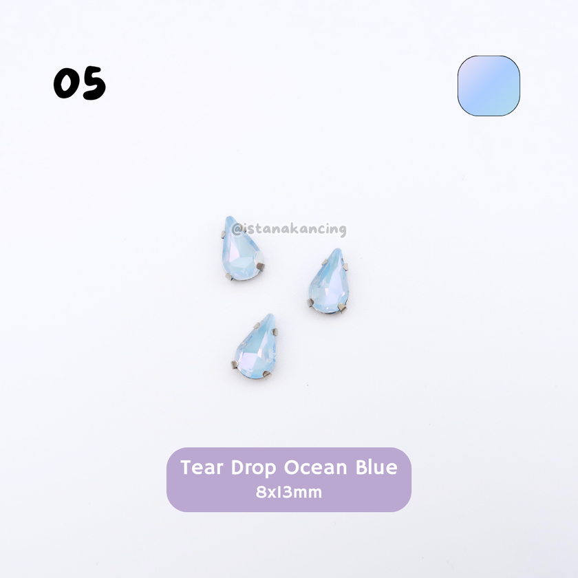Tear Drop Pastel Crystal Claw Setting 8x13mm