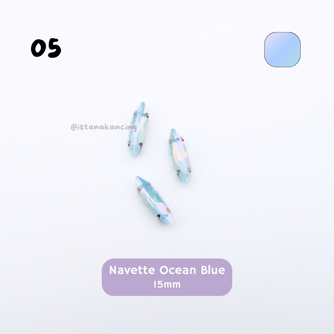 Navette Pastel Crystal Claw Setting 15mm
