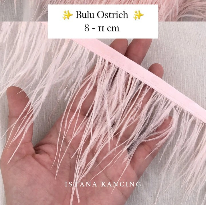 Bulu Ostrich Meteran - 8cm (per 10cm)
