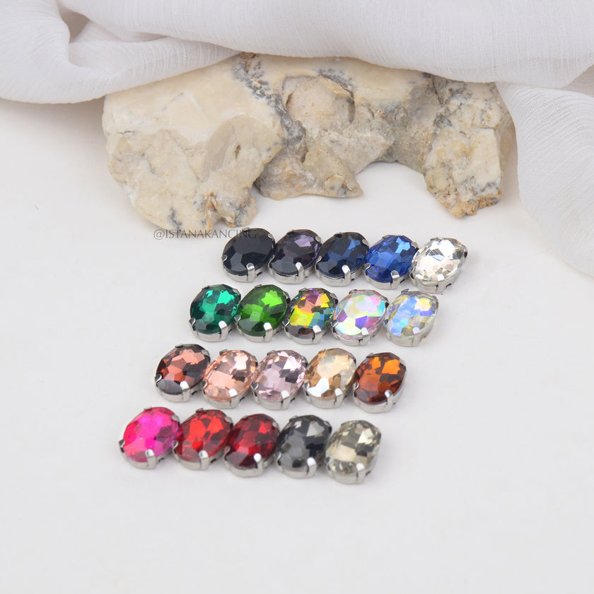Oval Crystal Claw Setting 10x14mm