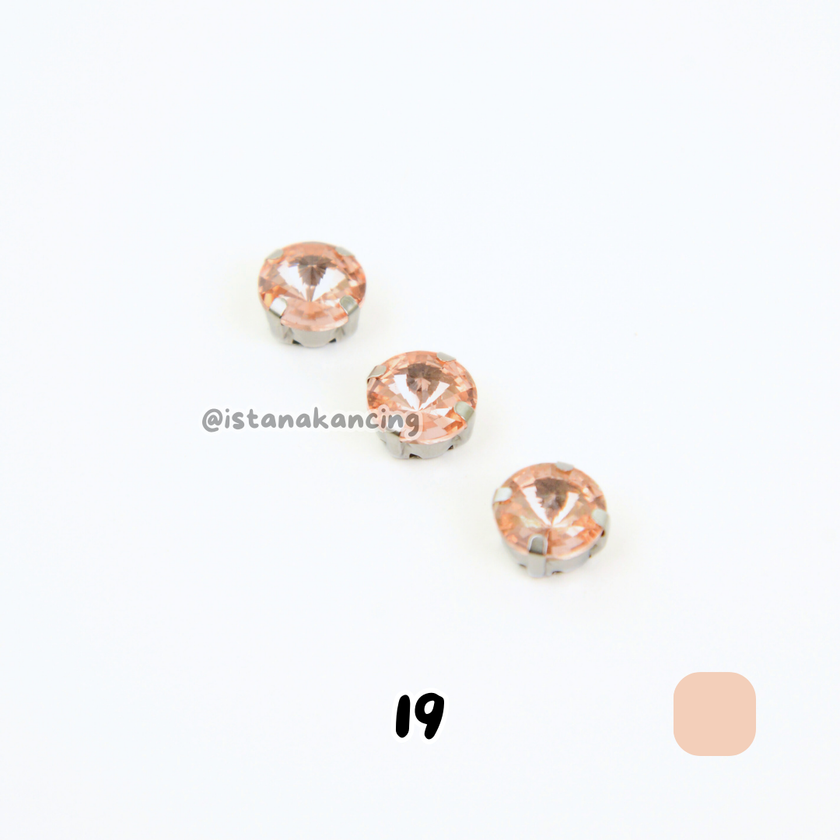 Round 10mm Rhinestone Kristal Cangkang