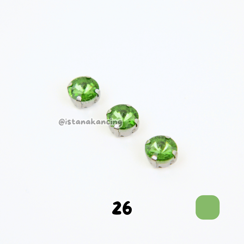 Round 10mm Rhinestone Kristal Cangkang