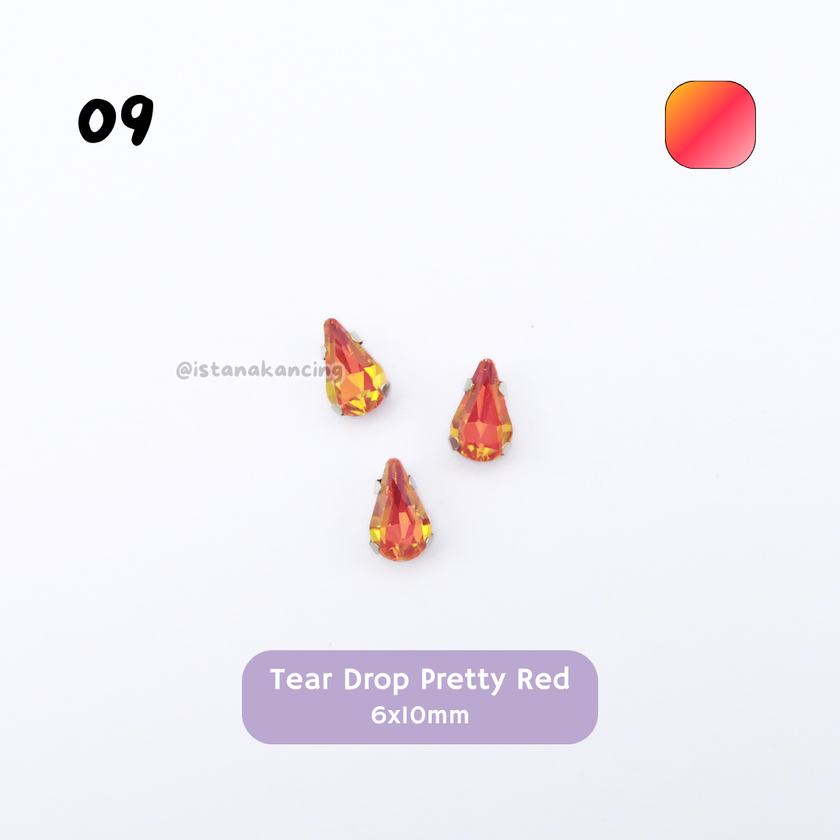 Tear Drop Pastel Crystal Claw Setting 6x10mm