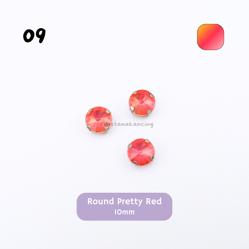Pengaturan Cakar Kristal Pastel Bulat 10mm