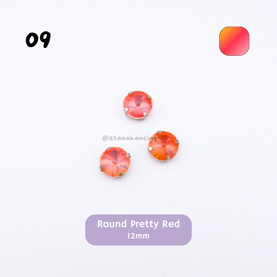 Round Pastel Crystal Claw Setting 12mm