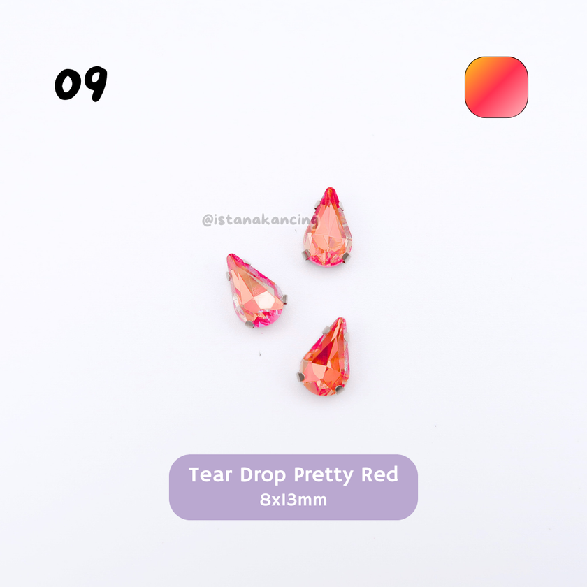 Tear Drop Pastel Crystal Claw Setting 8x13mm