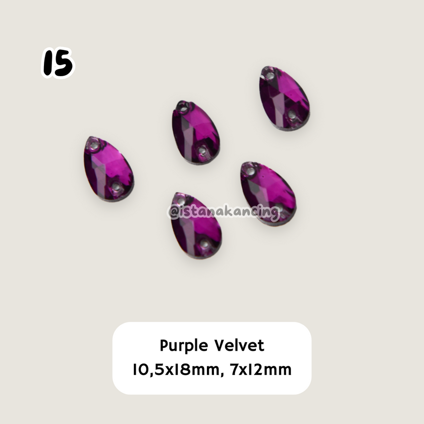 Kristal Jahit Tear Drop