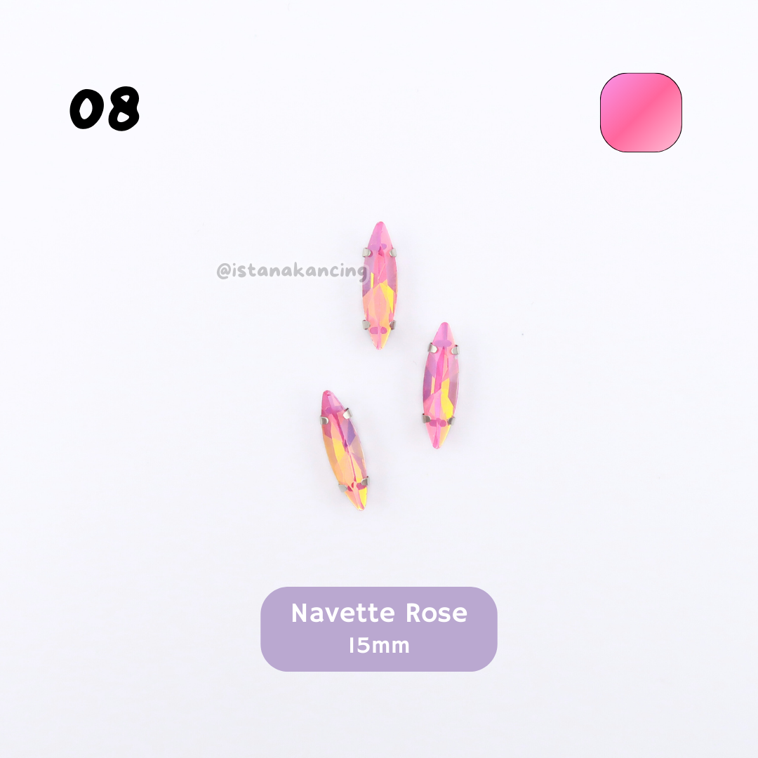 Navette Pastel Crystal Claw Setting 15mm