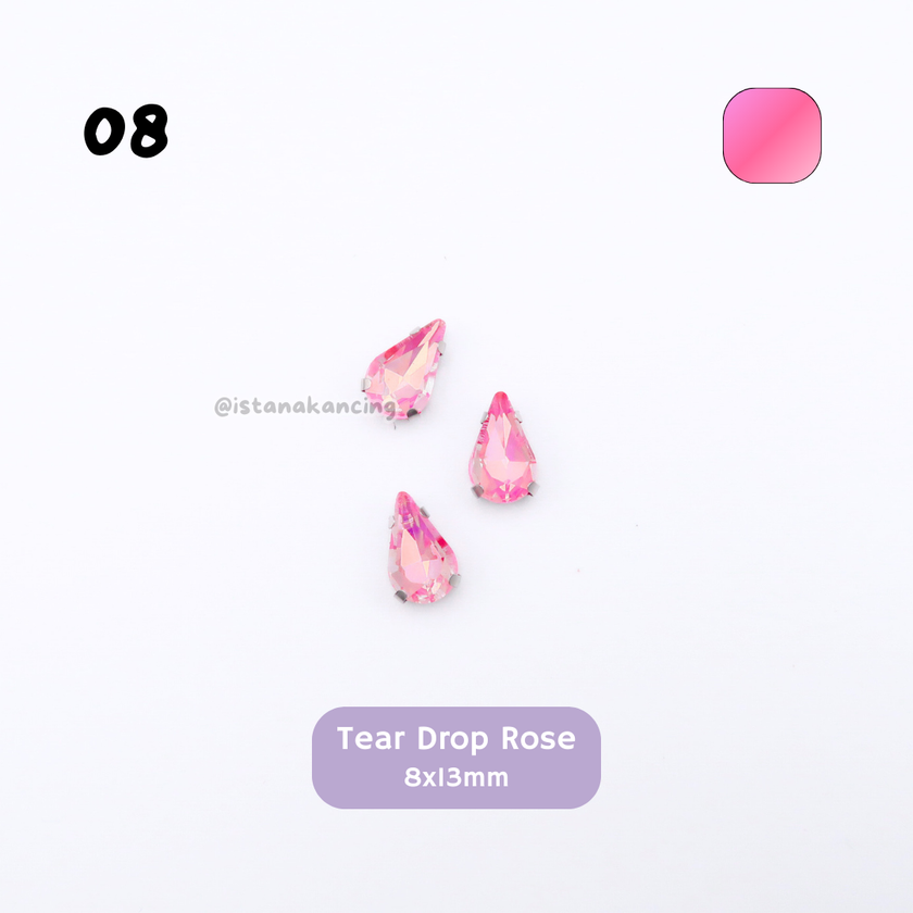 Tear Drop Pastel Crystal Claw Setting 8x13mm