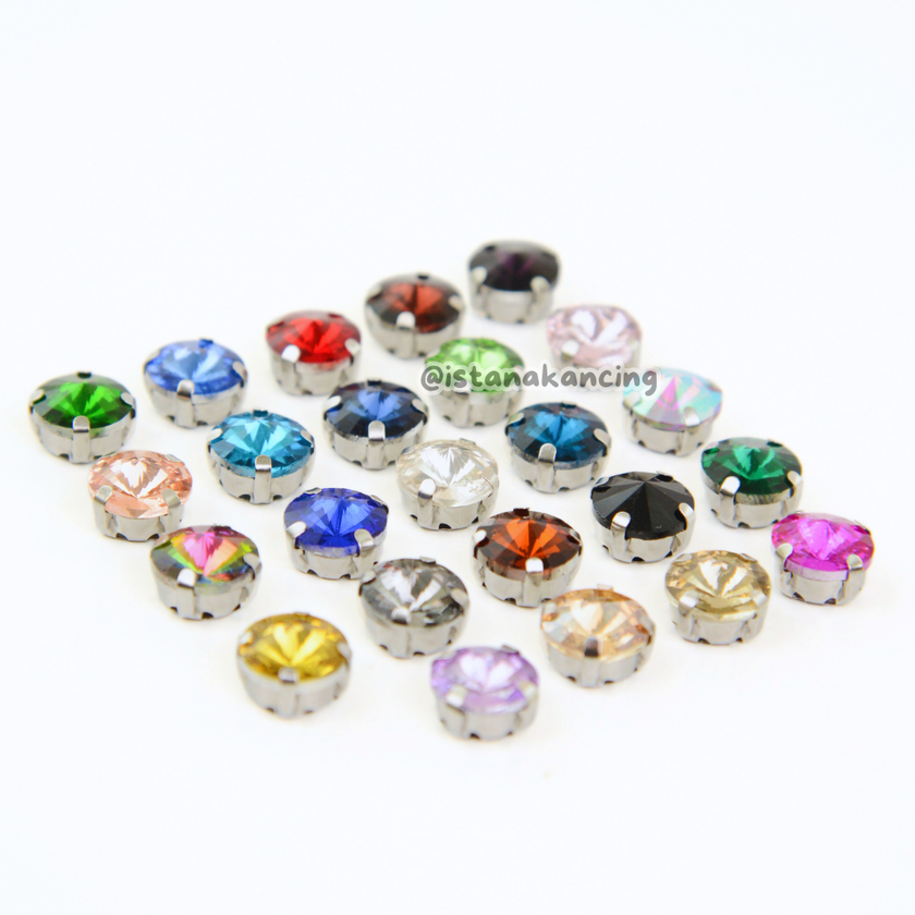 Round 10mm Rhinestone Kristal Cangkang