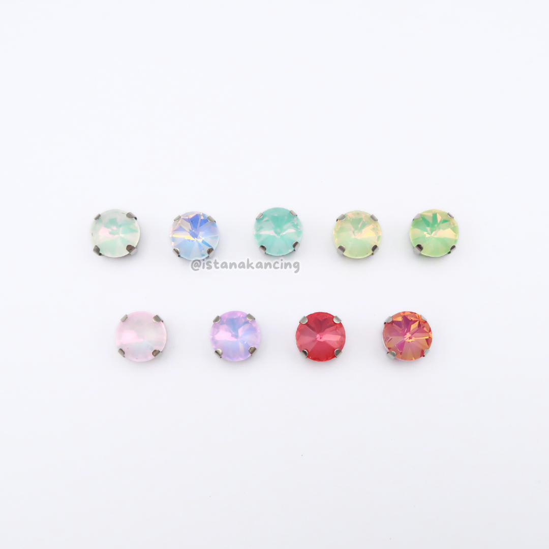 Round Pastel Crystal Claw Setting 10mm