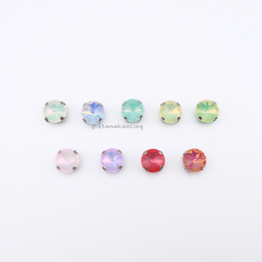 Pengaturan Cakar Kristal Pastel Bulat 10mm
