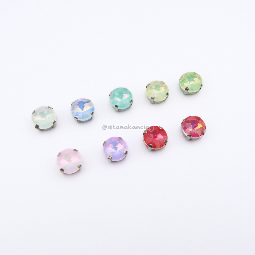 Pengaturan Cakar Kristal Pastel Bulat 10mm