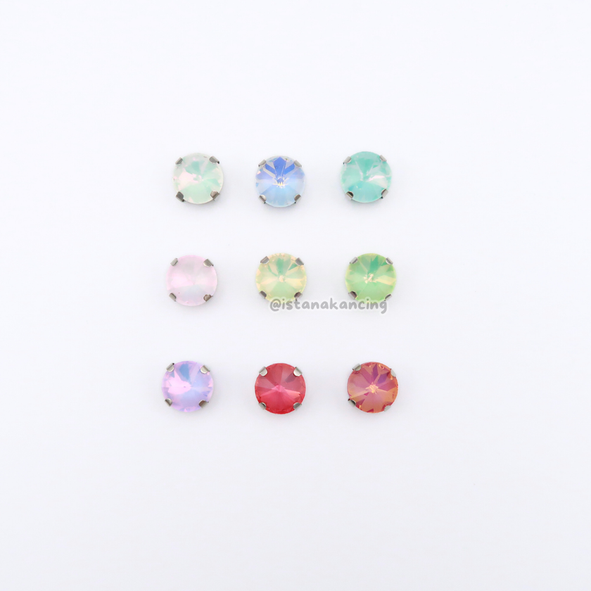 Pengaturan Cakar Kristal Pastel Bulat 10mm