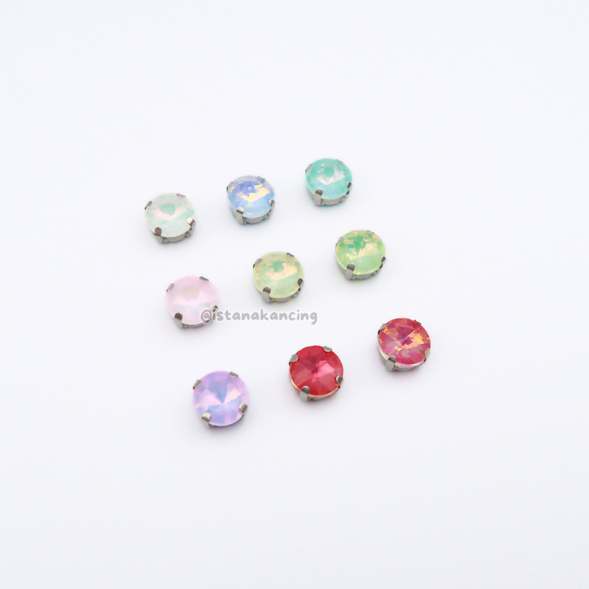 Pengaturan Cakar Kristal Pastel Bulat 10mm