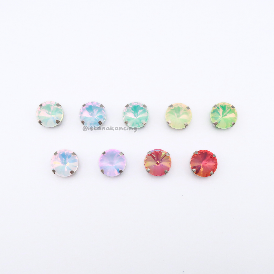 Round Pastel Crystal Claw Setting 12mm