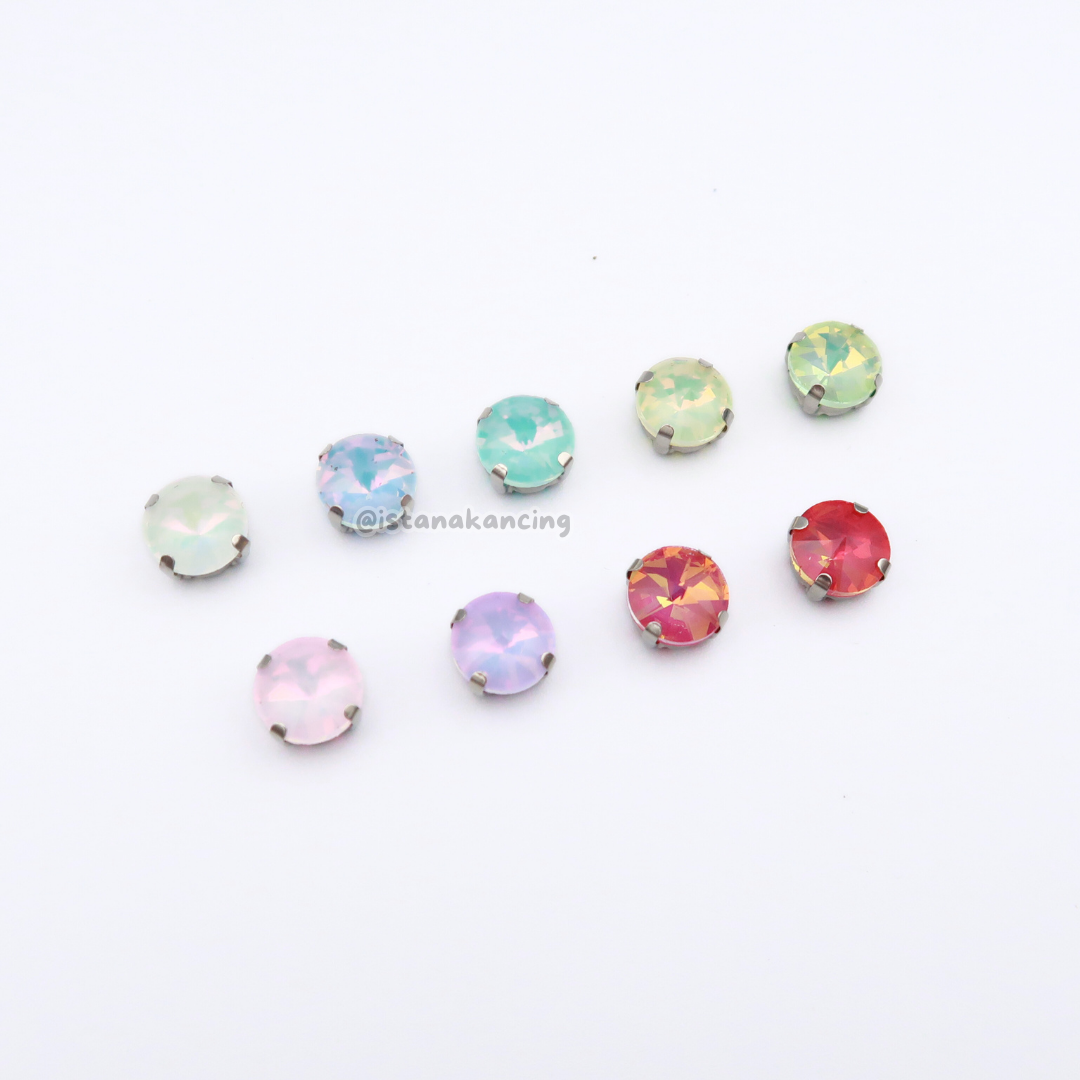 Round Pastel Crystal Claw Setting 12mm