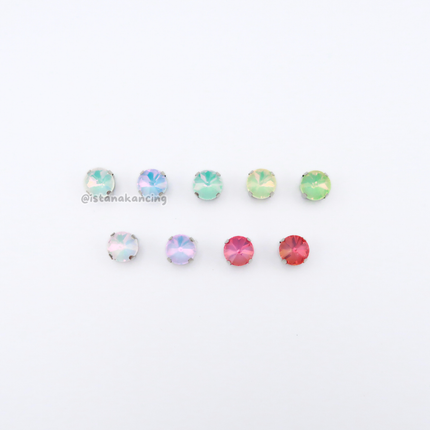 Round Pastel Crystal Claw Setting 8mm