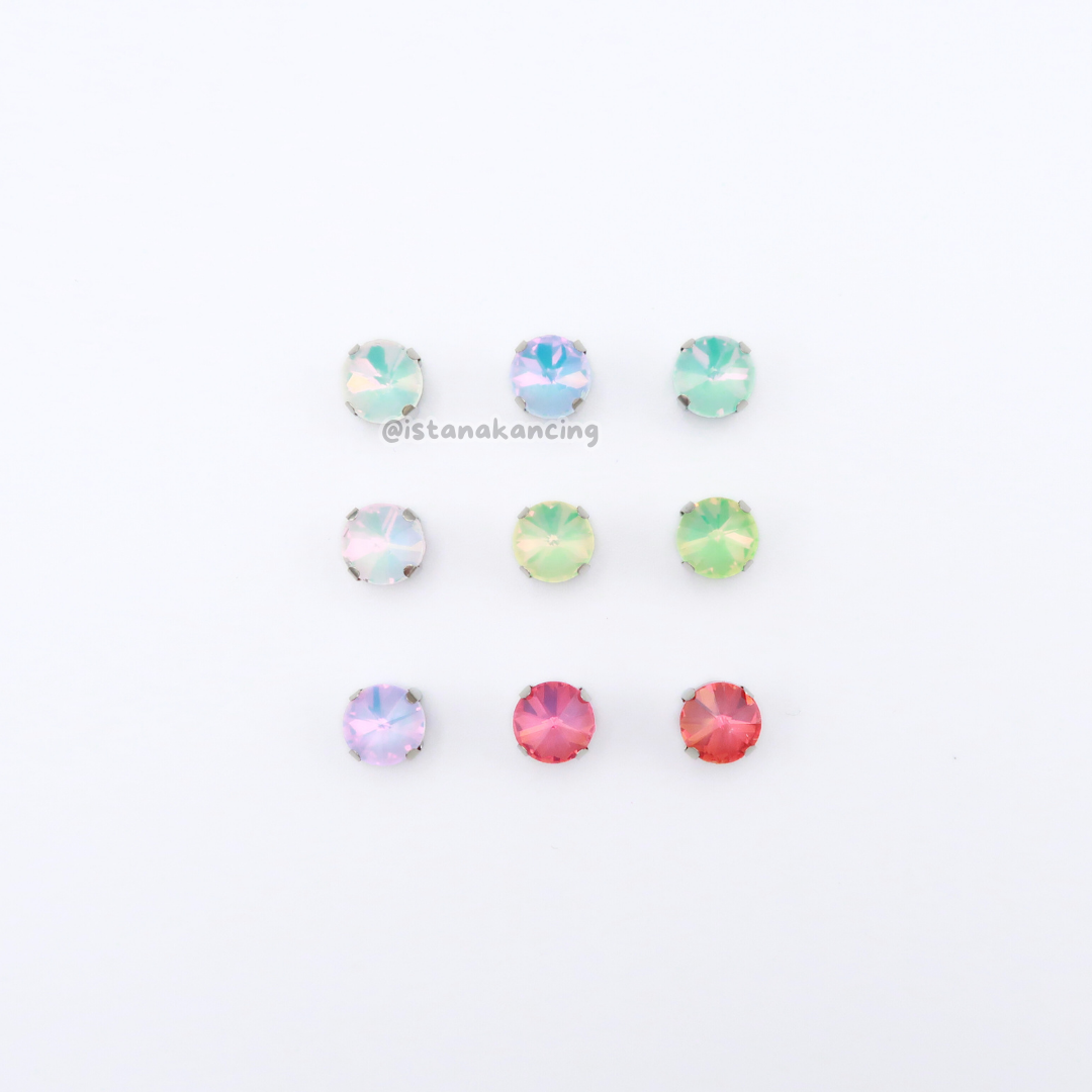 Round Pastel Crystal Claw Setting 8mm
