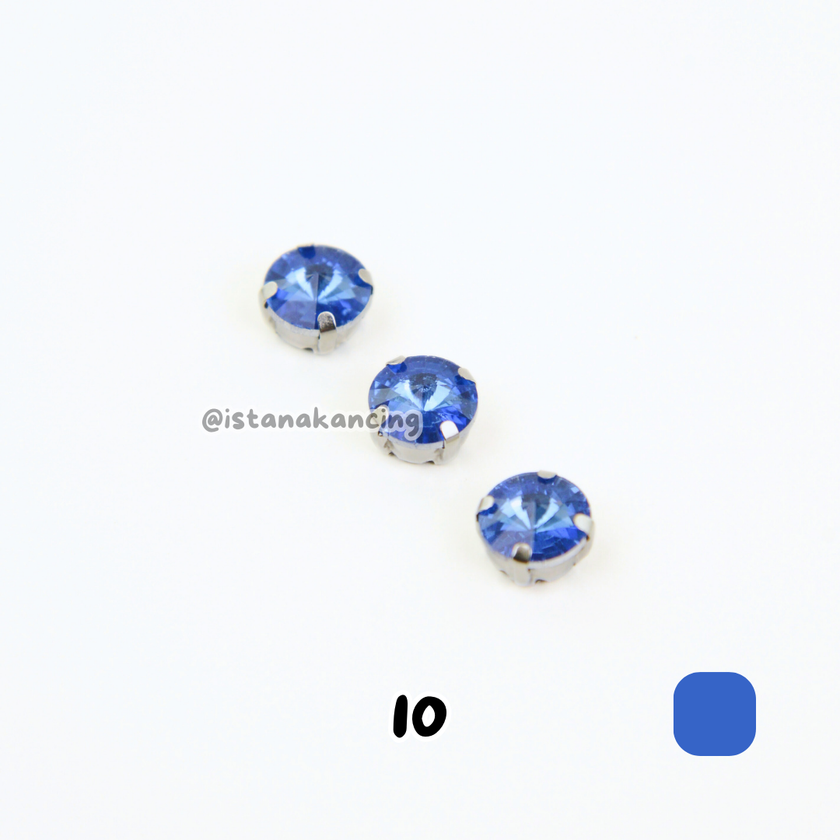 Round 10mm Rhinestone Kristal Cangkang