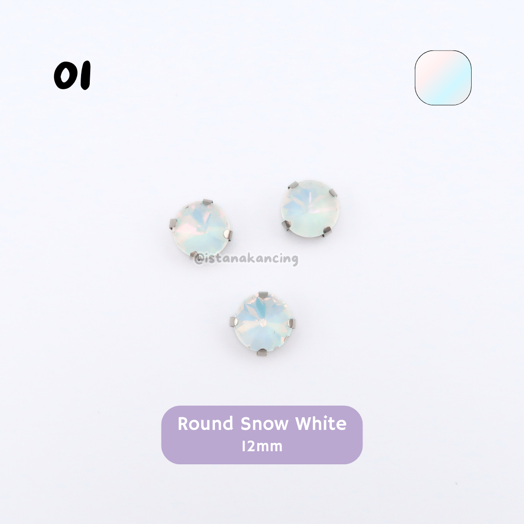 Round Pastel Crystal Claw Setting 12mm