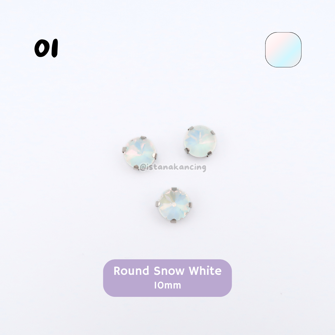 Round Pastel Crystal Claw Setting 10mm