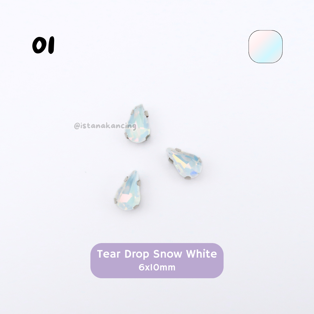 Tear Drop Pastel Crystal Claw Setting 6x10mm