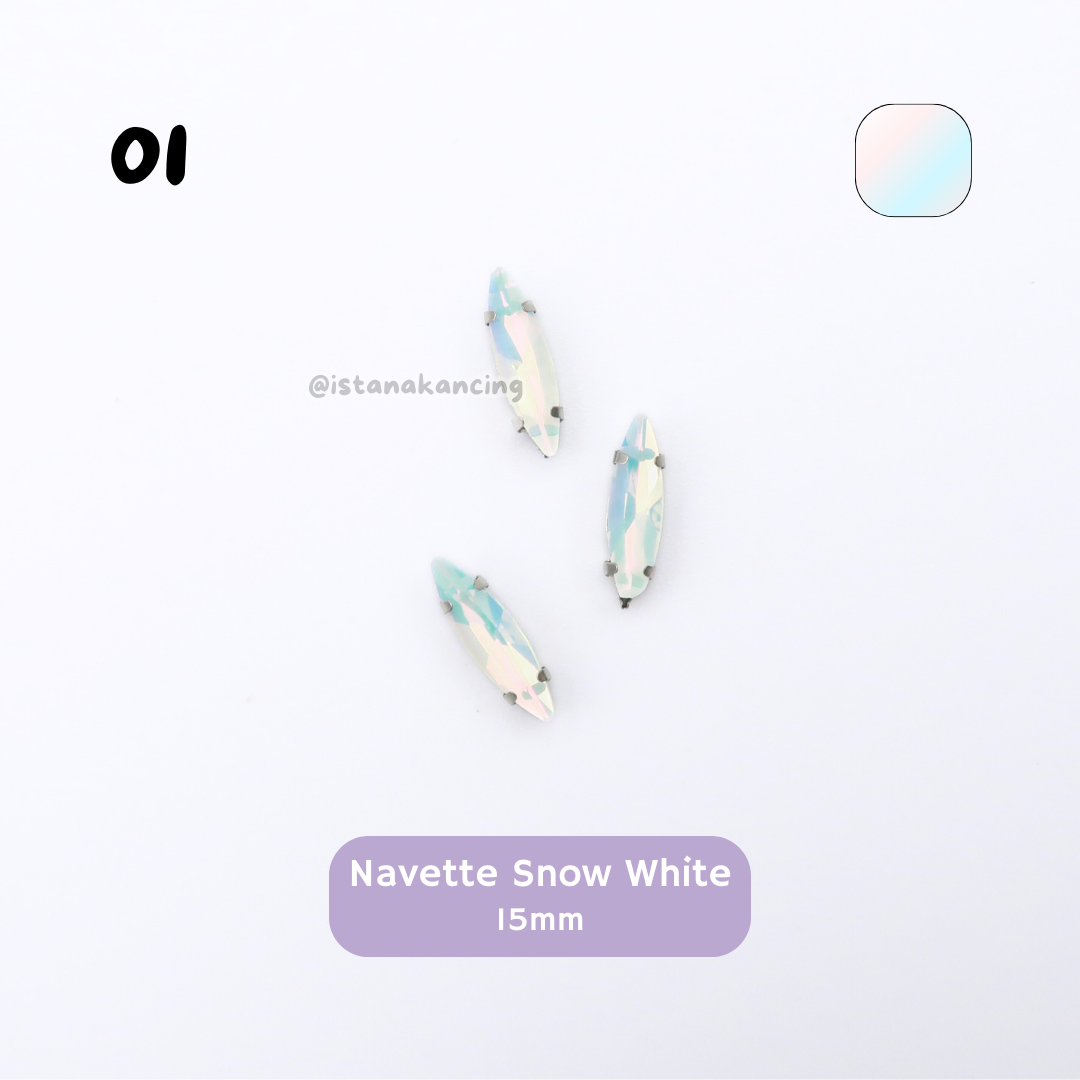 Navette Pastel Crystal Claw Setting 15mm