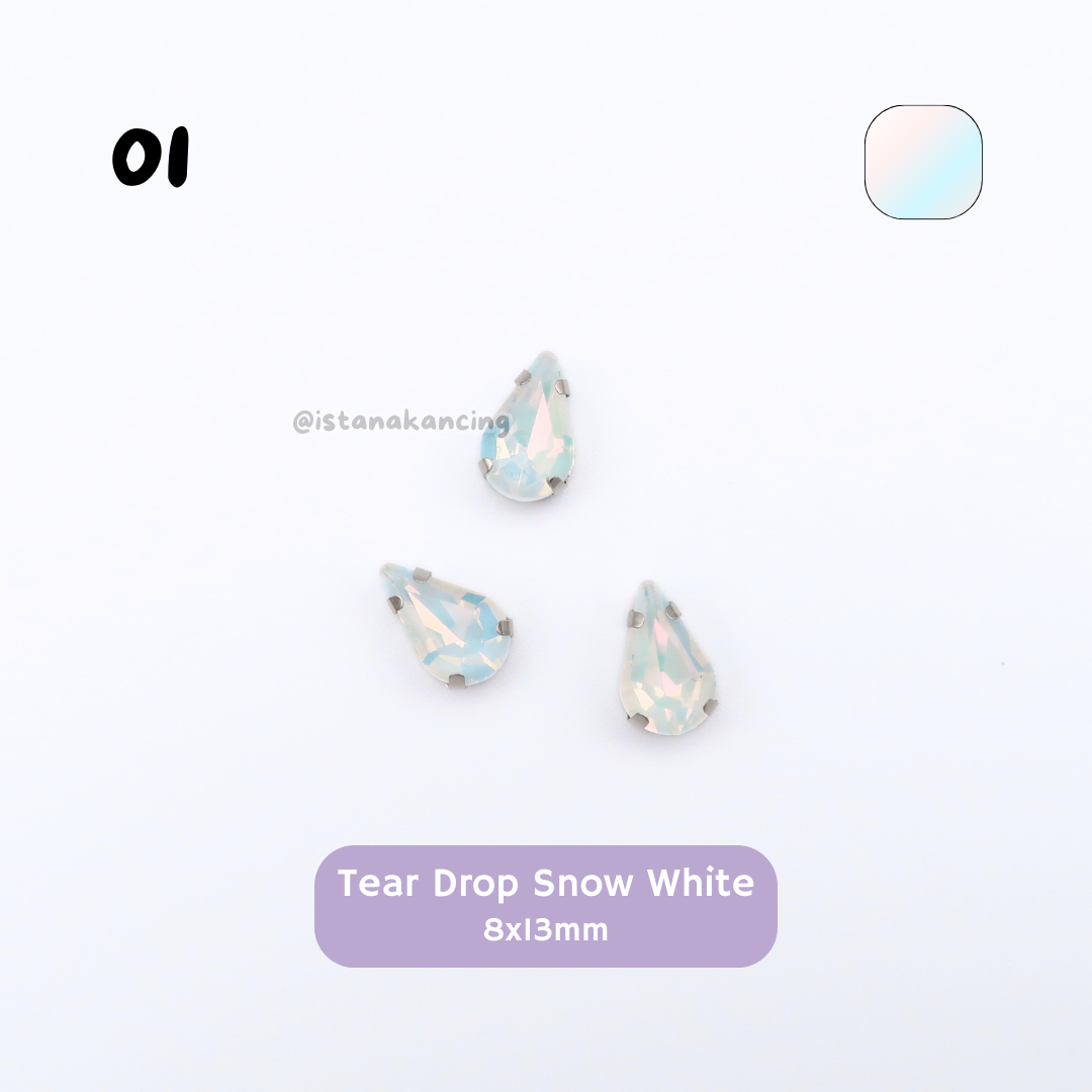 Tear Drop Pastel Crystal Claw Setting 8x13mm