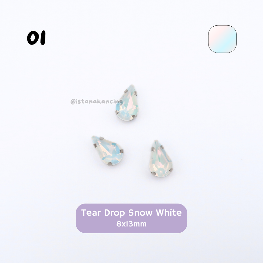 Tear Drop Pastel Crystal Claw Setting 8x13mm