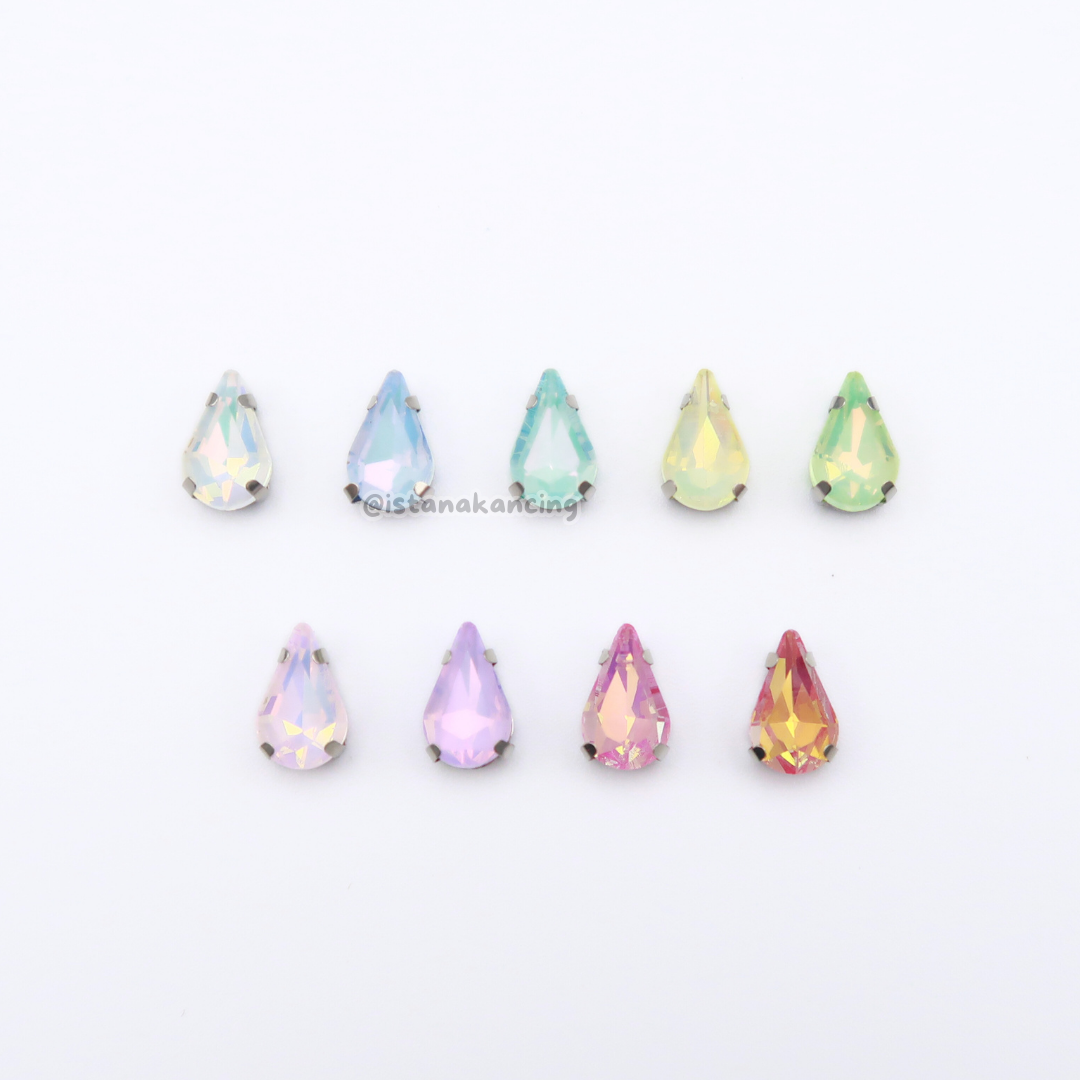 Tear Drop Pastel Crystal Claw Setting 8x13mm