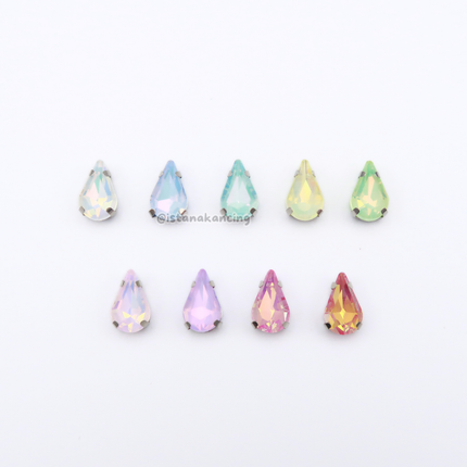 Tear Drop Pastel Crystal Claw Setting 8x13mm