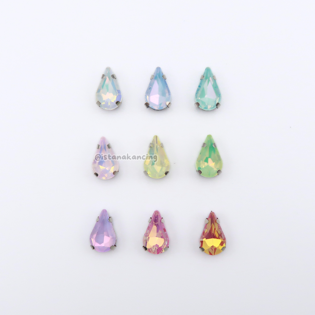 Tear Drop Pastel Crystal Claw Setting 8x13mm