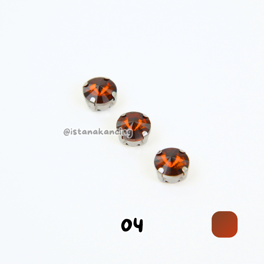 Round 10mm Rhinestone Kristal Cangkang