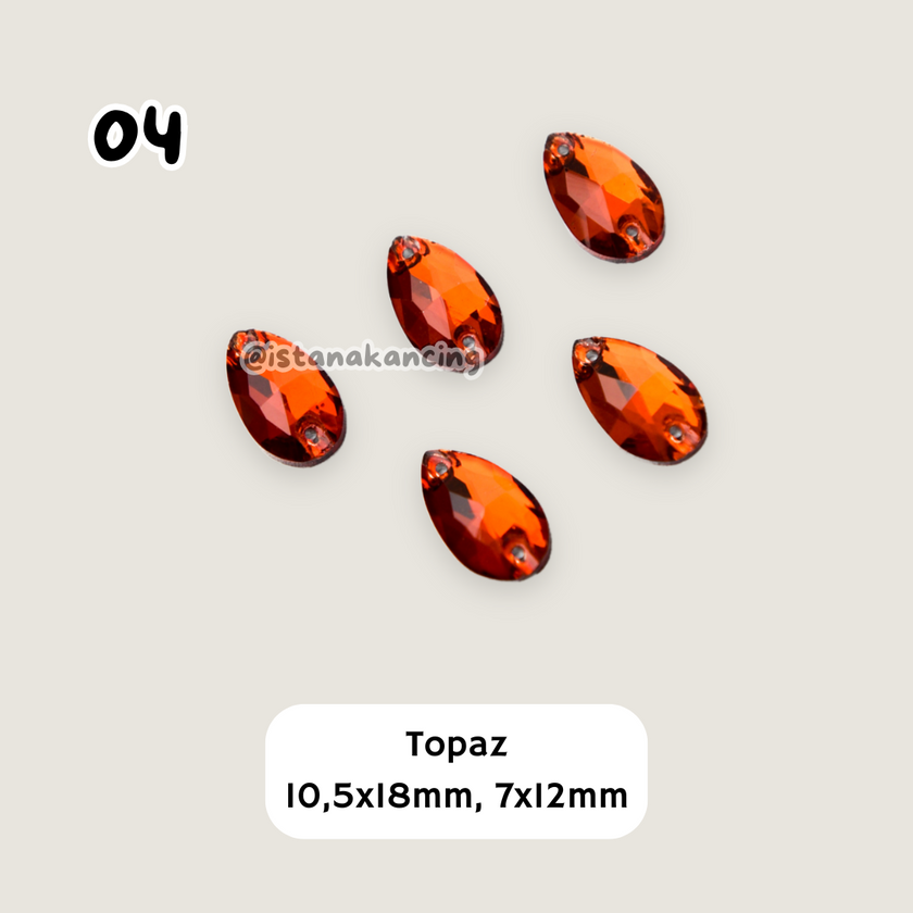 Kristal Jahit Tear Drop