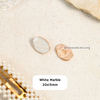 White Marble Metal Button