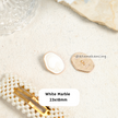 White Marble Metal Button