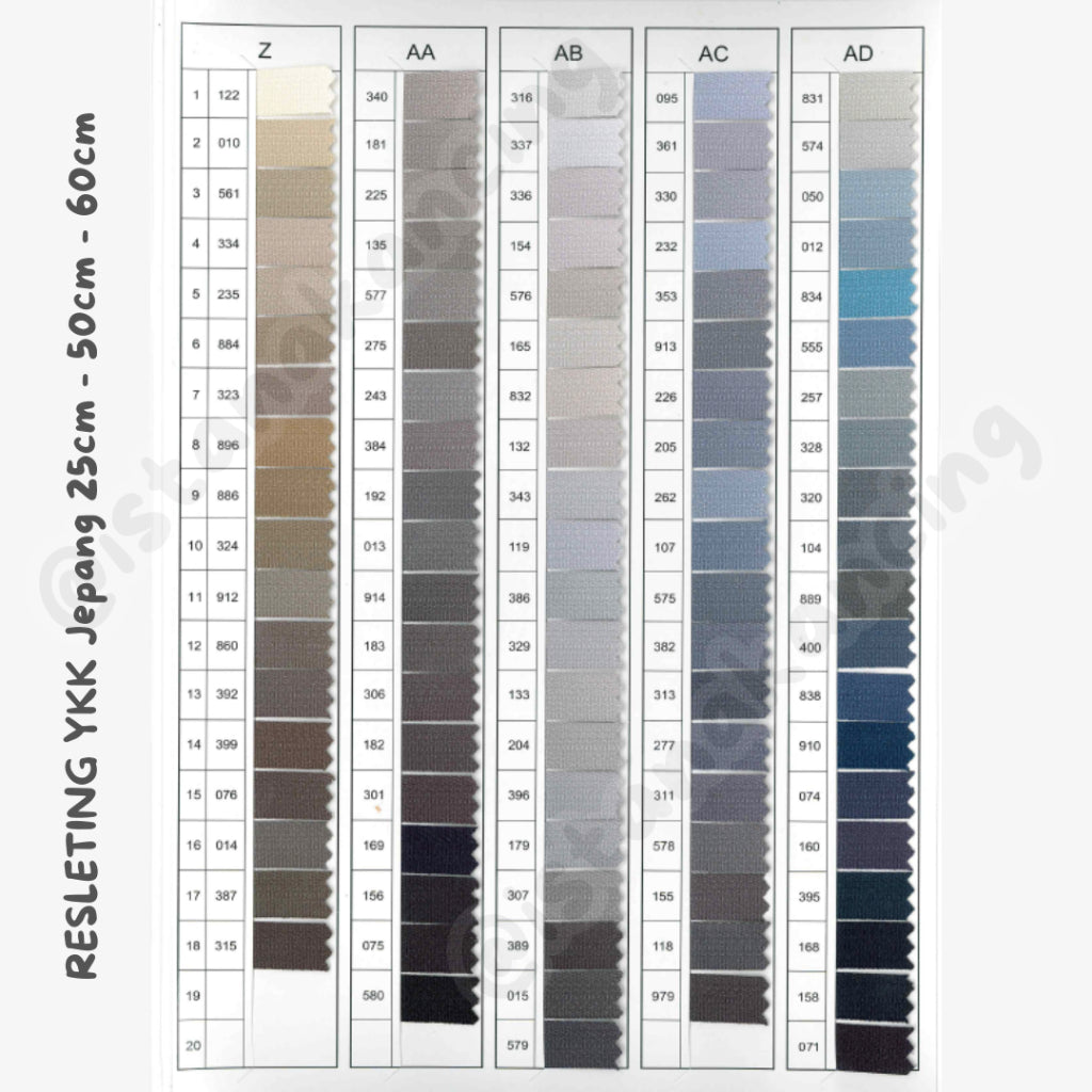 Resleting YKK Tak Terlihat - Strip AC