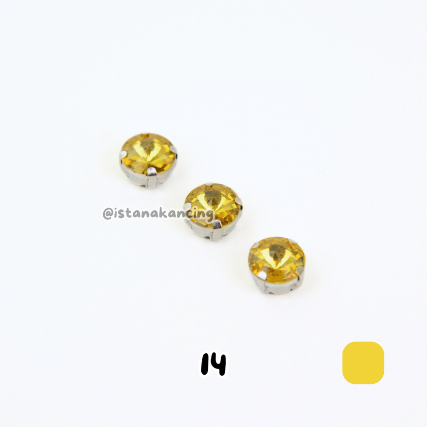 Round 10mm Rhinestone Kristal Cangkang