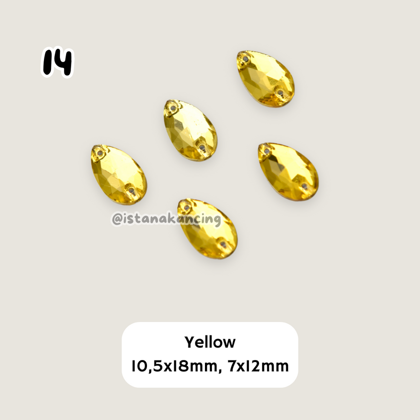 Kristal Jahit Tear Drop