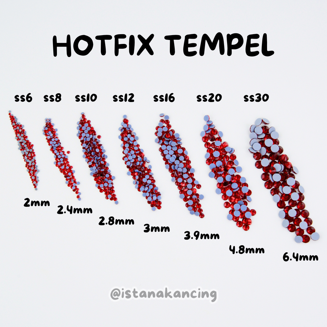 Payet Tempel Mute Gosok Hotfix Rhinestone SS16