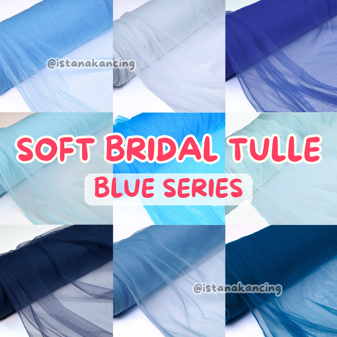 Kain Soft Tulle Lebar 150cm Blue Series