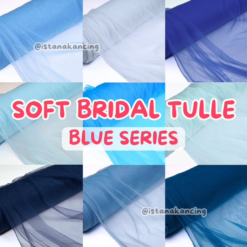 Kain Soft Tulle Lebar 150cm Blue Series
