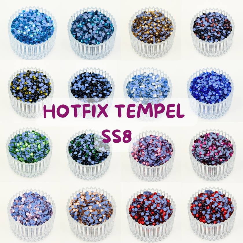 Payet Tempel Mute Gosok Hotfix Rhinestone SS8