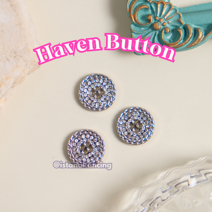 Tombol Berlian Haven 4 Lubang 12mm