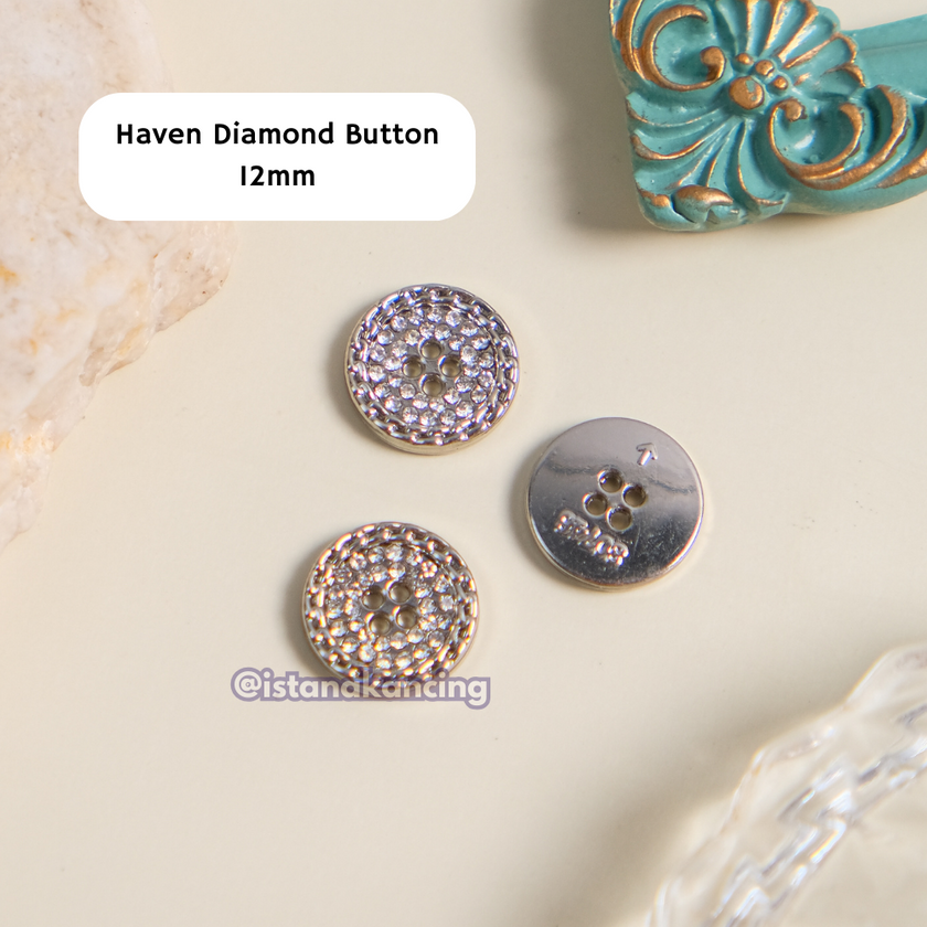 Tombol Berlian Haven 4 Lubang 12mm